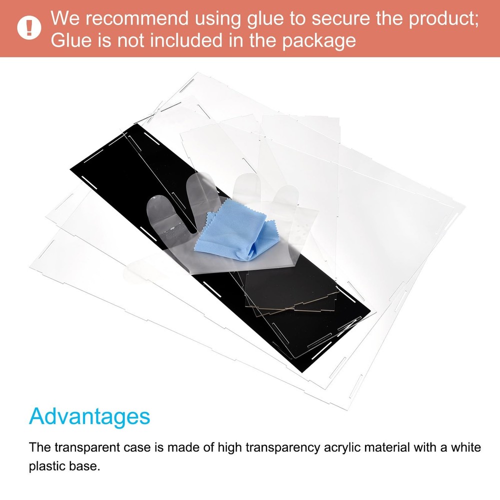 Acrylic Display Case Plastic Cube Storage Clear Small Assemble Dustproof Show...