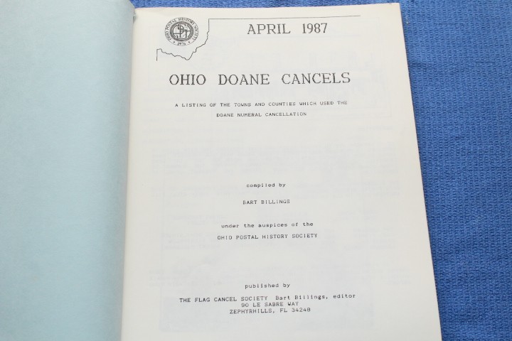 Ohio Doane Cancels Bart Billings April 1987 BlueLakeStamps Great Info!