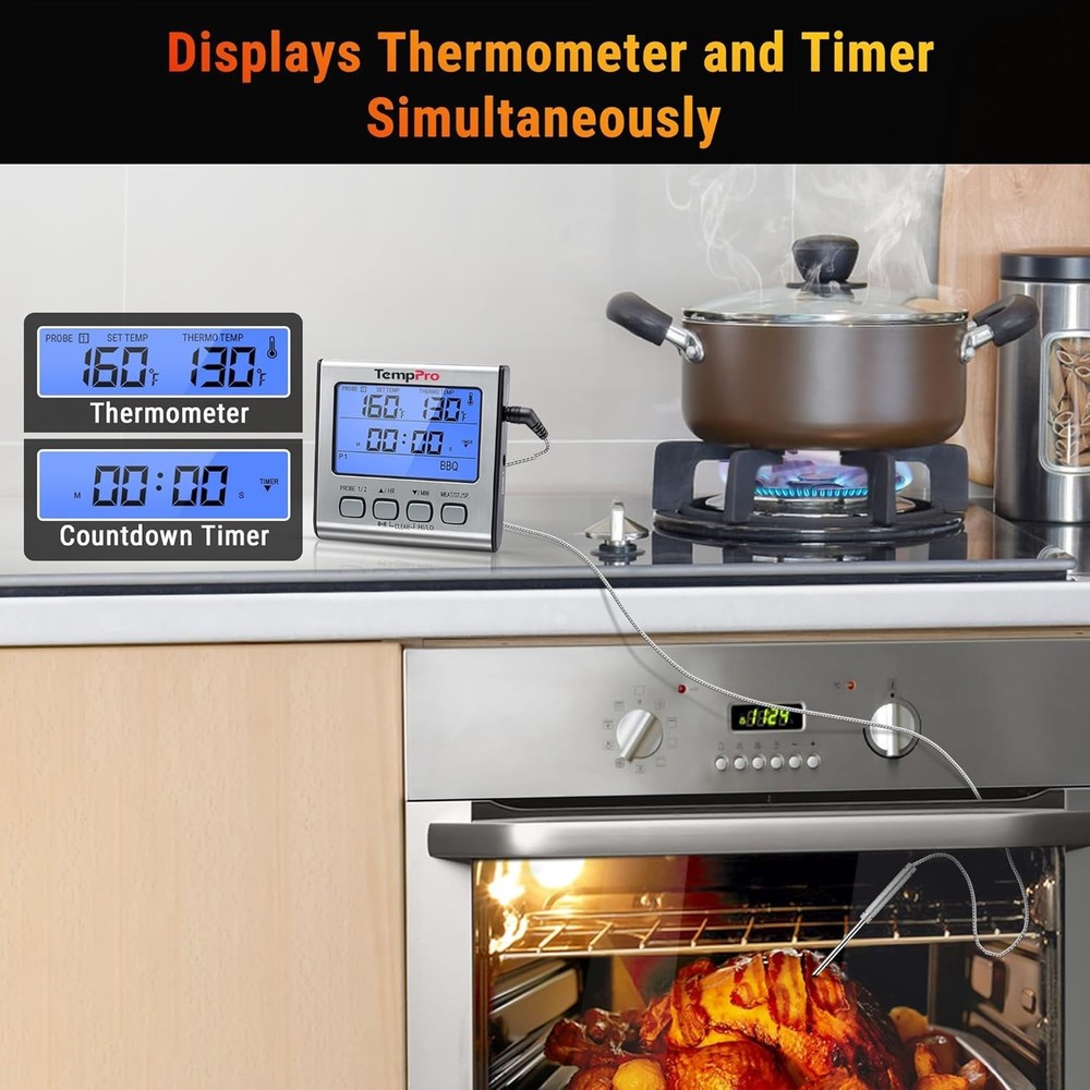 Digital Meat Thermometer with Dual Probes