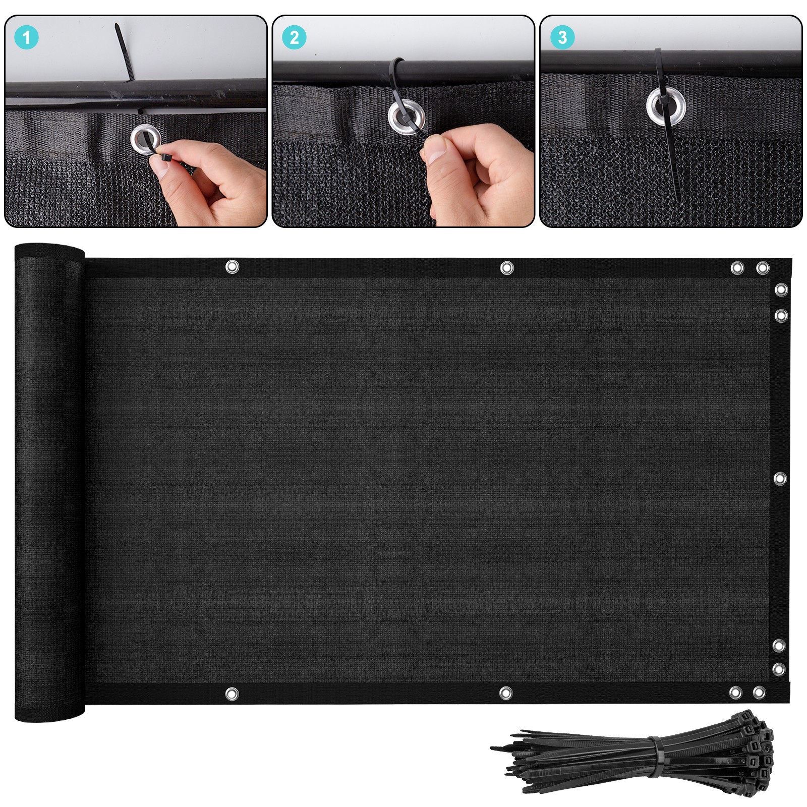 Fence Privacy Screen Mesh Cover Garden Yard 4' 5' 6' 8' Black Green Beige Brown