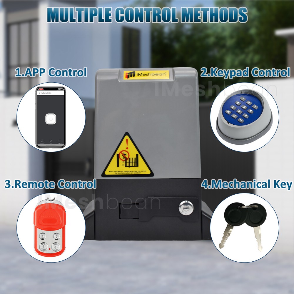 Sliding Electric Gate Opener Automatic Motor APP & Remote &Keypad Rack Driven US