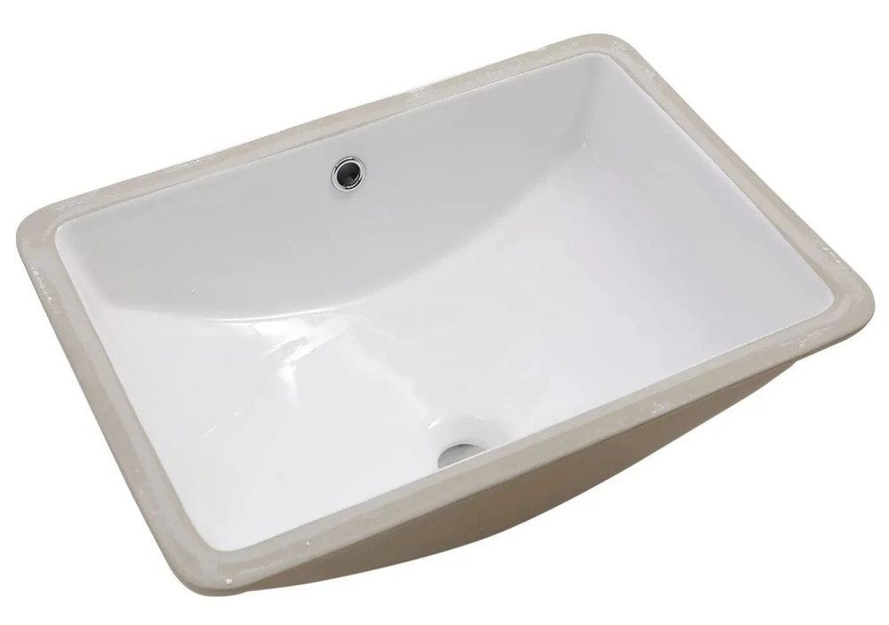 Sarlai 23" Undermount Rectangular Vessel Vanity Sink Art Basin Ceramic, White