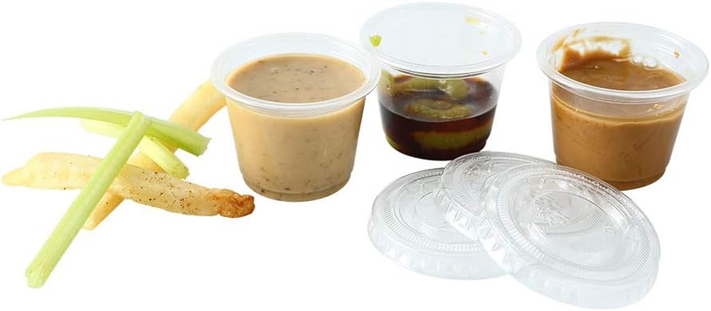 200-1Oz Clear Polypropylene Small Plastic Containers | Cups | with Lids
