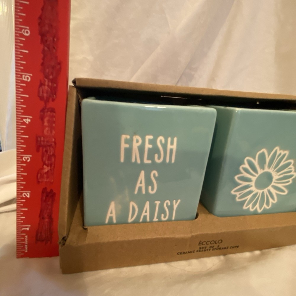 Ceramic Beauty Storage Cups Fresh As A Daisy Planter