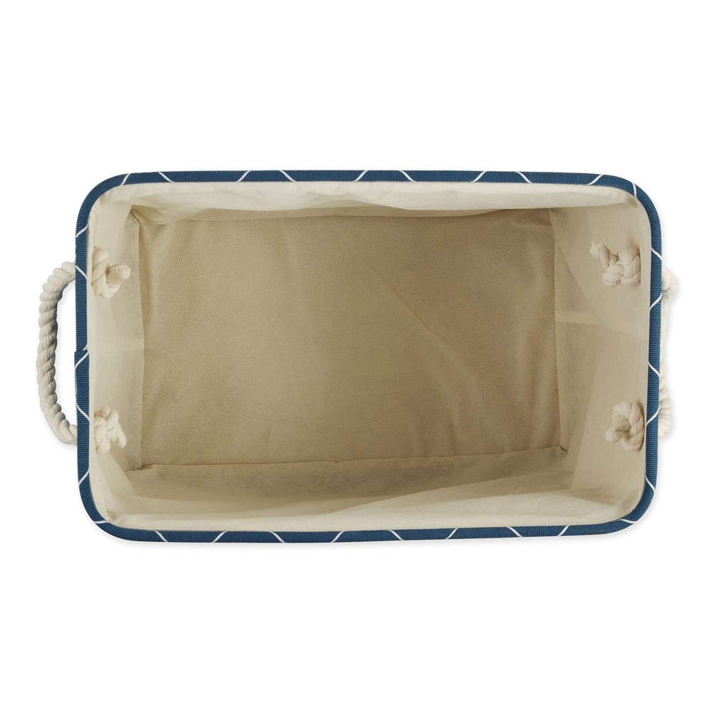 Navy Medium Rectangle Pet Storage Basket 16X10x12 Collapsible Bin