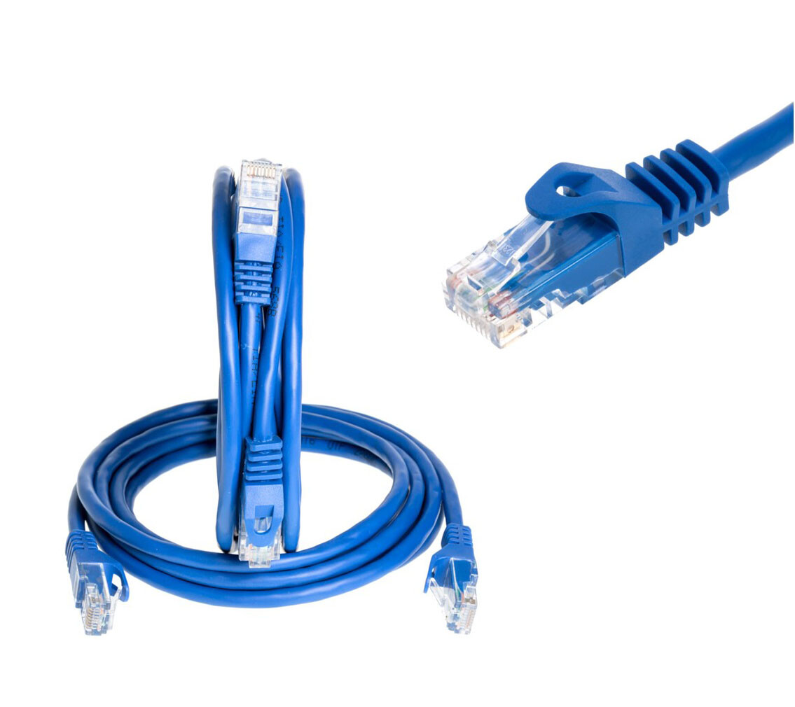 CAT5e Ethernet Patch Cable RJ-45 Internet Cord Blue 1.5FT -  20FT Multi-Pack LOT