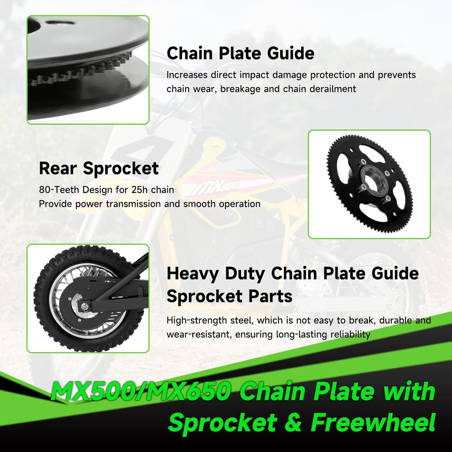 Rear Sprocket Freewheel Chain Plate Guide For Razor MX650 SX500 RSF650 Dirt Bike