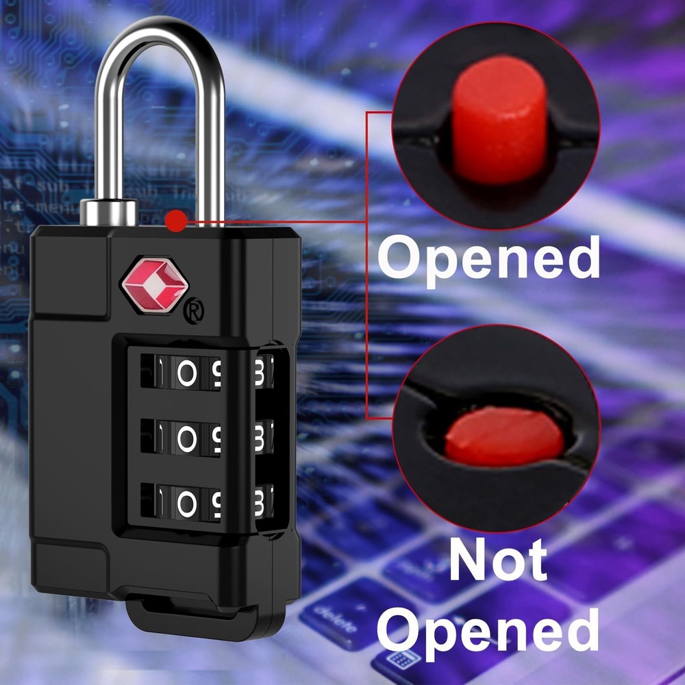 TSA Approved Cable Luggage Locks Plastic 4PCS