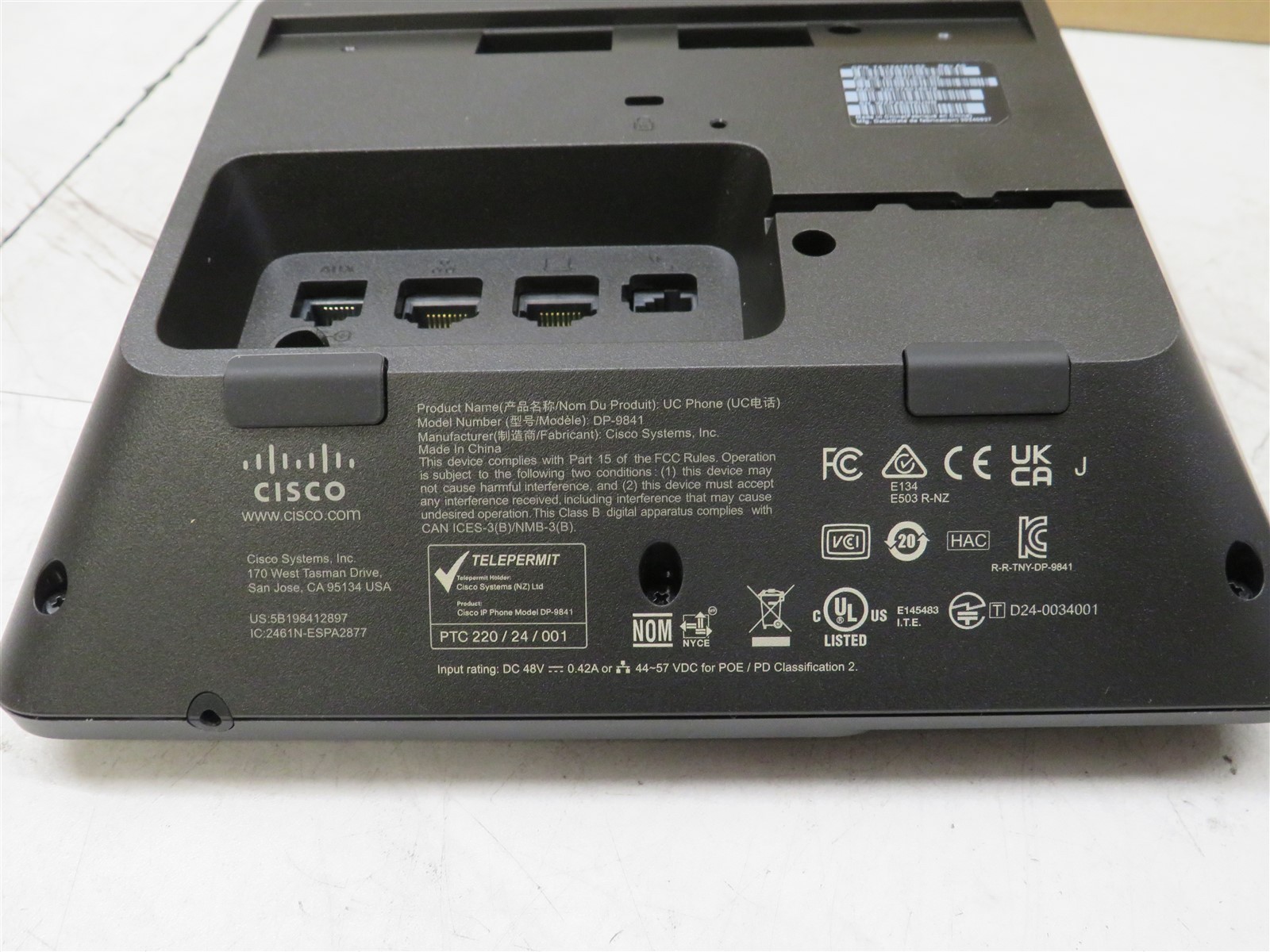 Open Box Cisco Refresh DP-9841-K9 VoIP IP Phone 4-Line Gigabit SIP PoE HD Audio