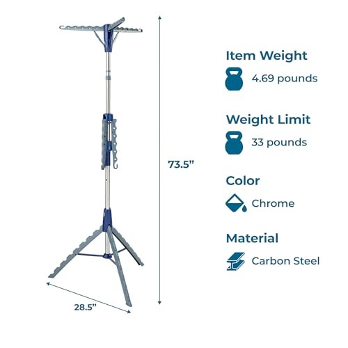Honey-Can-Do 2-Tier Collapsible Tripod Drying Rack – Space-Saving Foldable Cloth