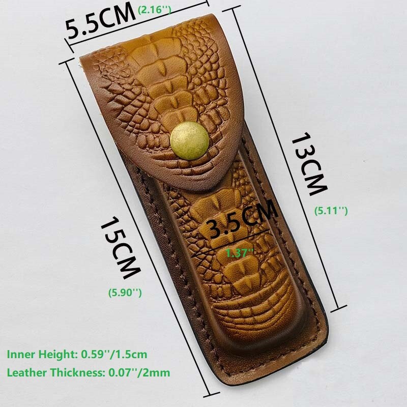 Leather Small Folding Knife Sheath Multitool Sheath Case Pouch Holder Belt Loop