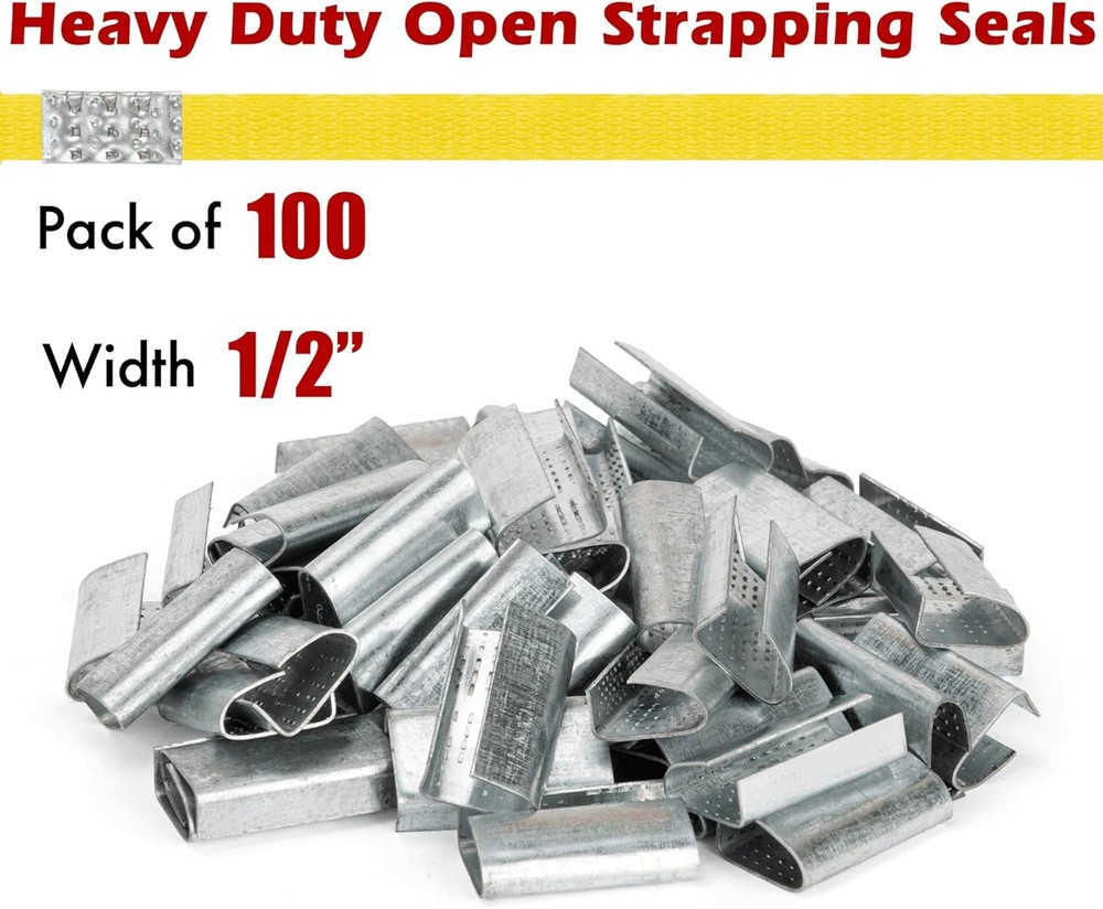 Open Seals for 1/2" Strap Width Strapping，Sturdy Strapping Metal 100pcs seals