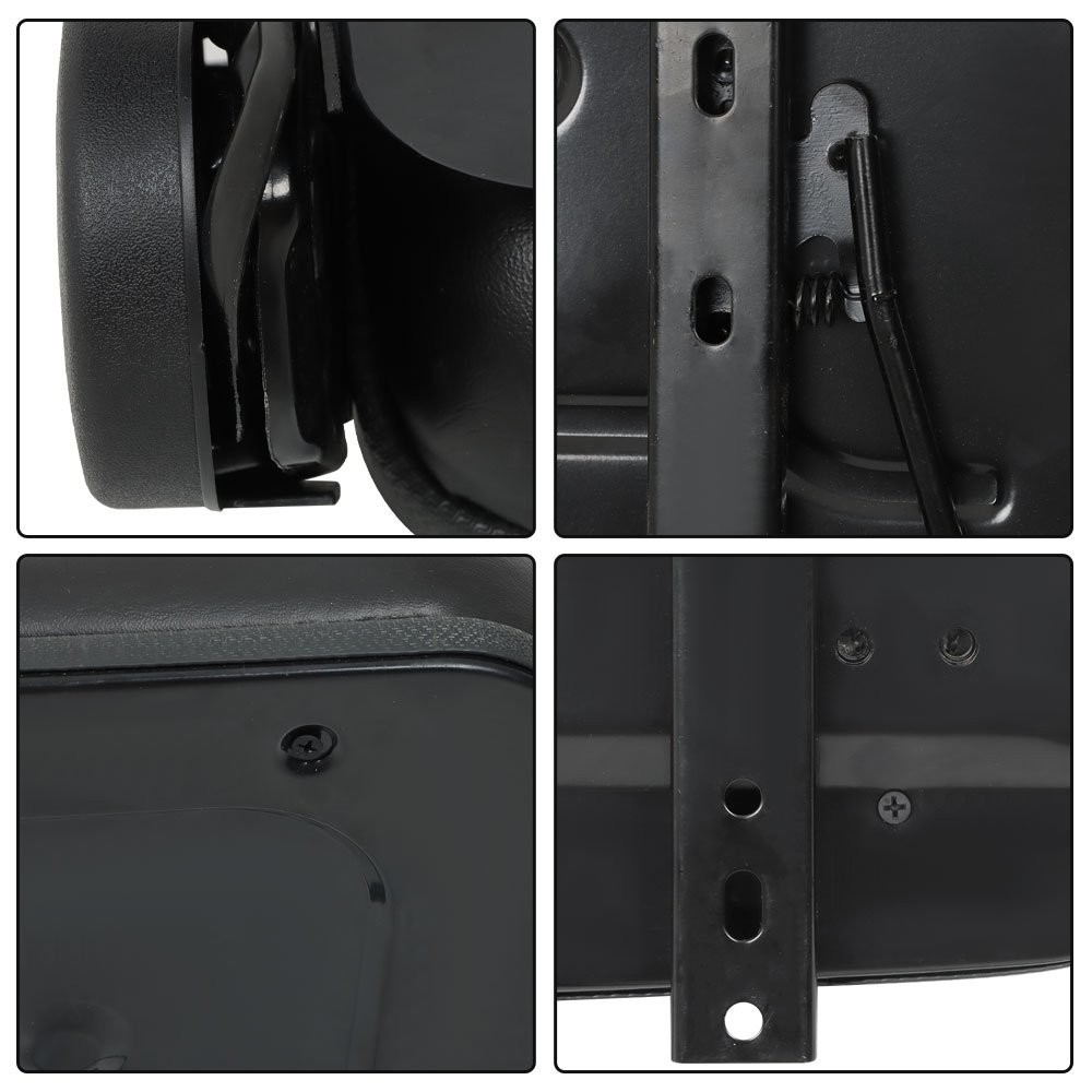Black Tractor Forklift Seat Adjustable W/ Armrests & Safety Switch Universal