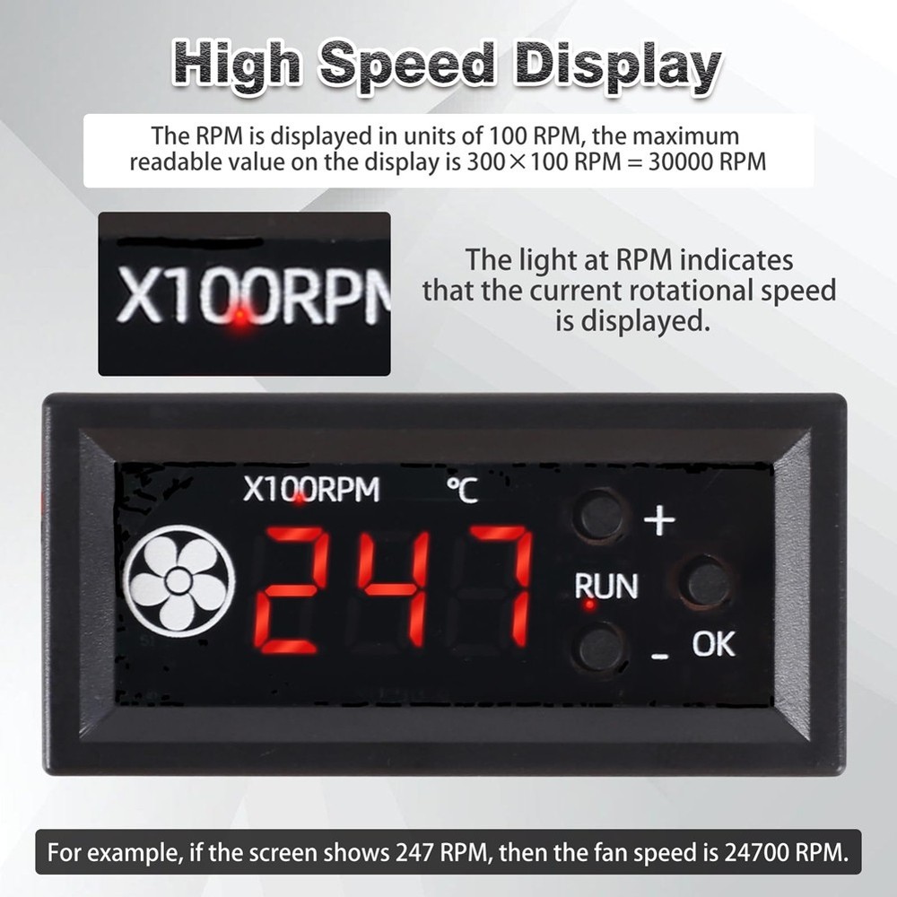Fan Temperature Controller,DC 12V PWM 4-Wire Fan Speed Controller Module2990