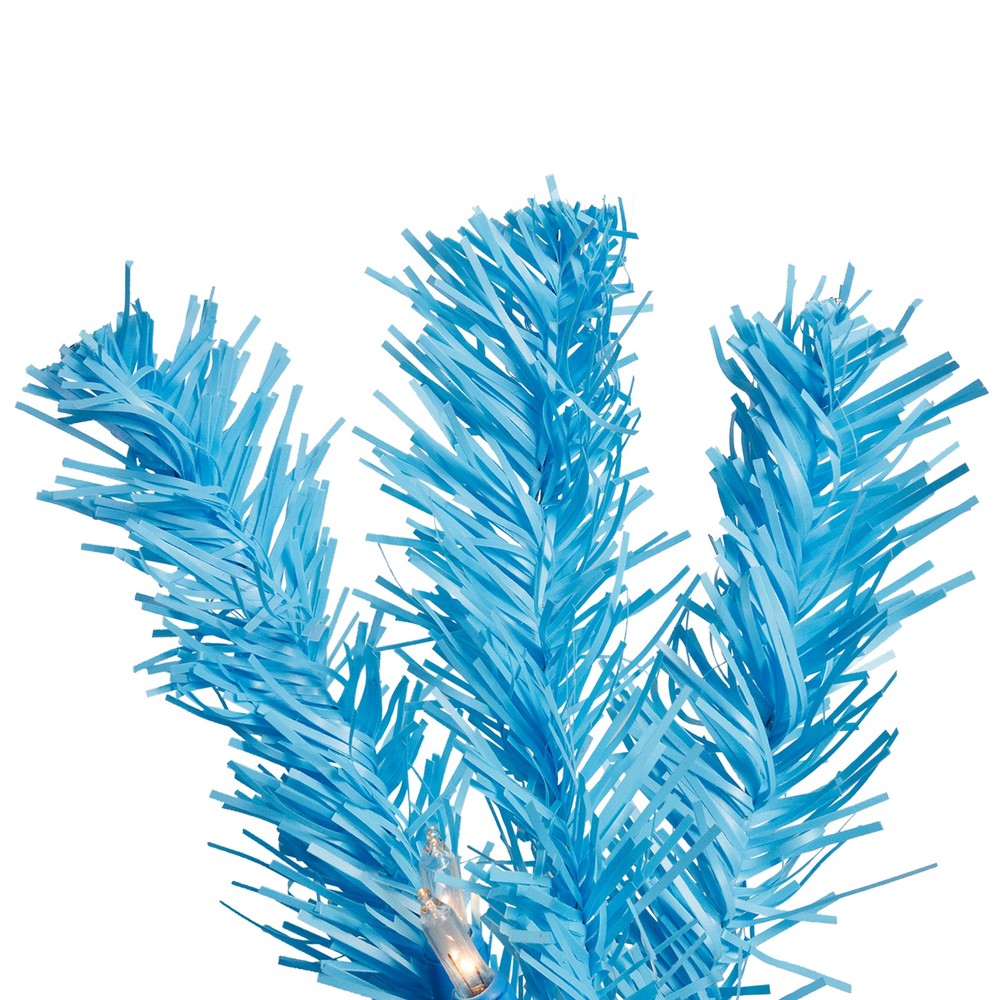 Pre-Lit Medium Artificial Pine Christmas Tree - 4' - Sky Blue - Clear Lights