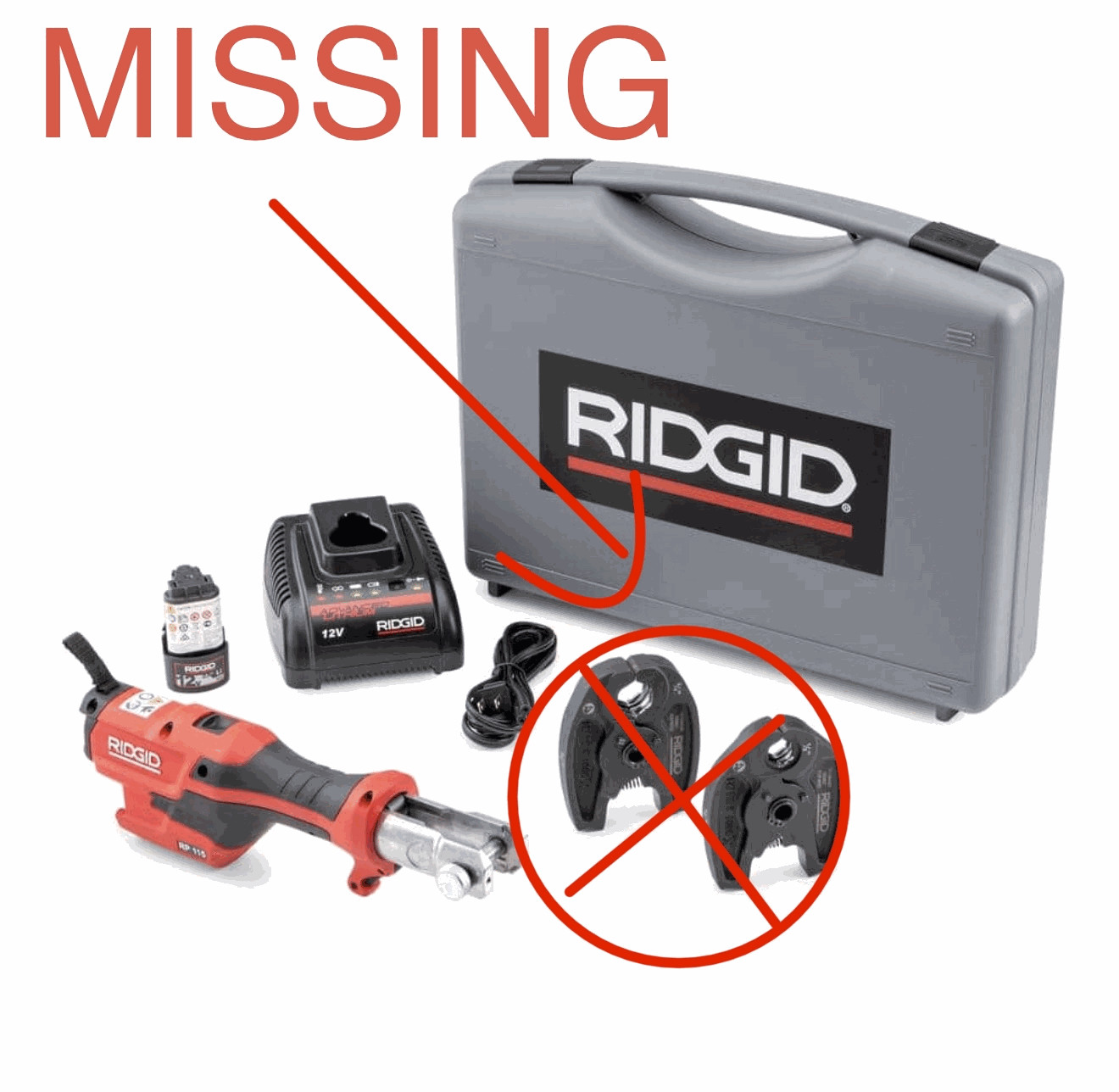 RIDGID RP 115 Mini Press Tool Kit 1/2 in. - 3/4 in. Copper & Stainless Fittings
