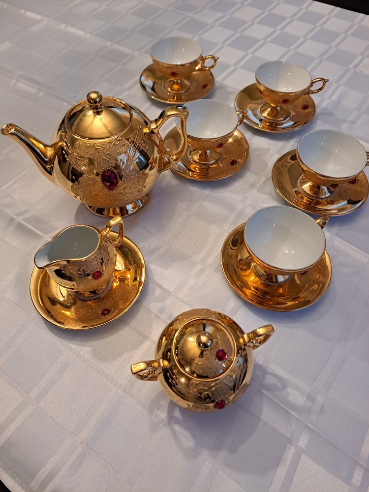 22K gold tea Cup set