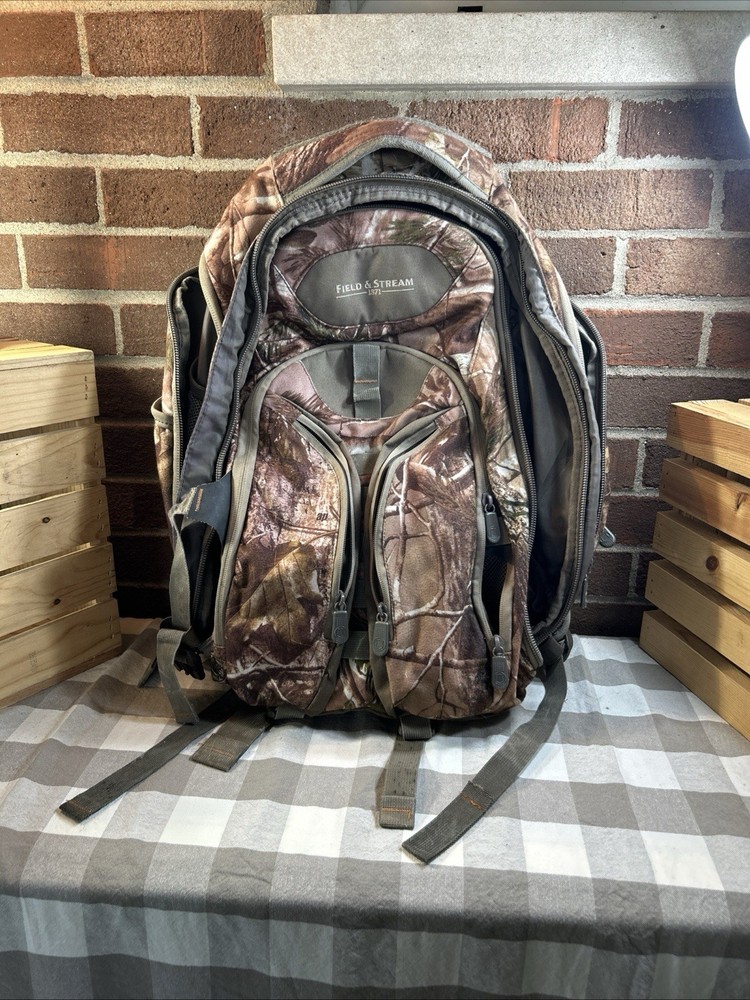 Field & Stream brown camo large durable outdoor backpack Polyester Multi pockets