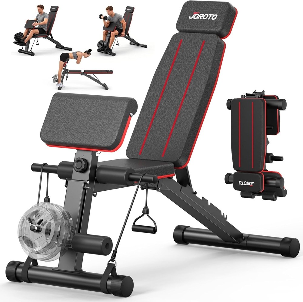 Versatile Foldable Weight Bench with Leg & Preacher Curl Extensions - 1000 LBS