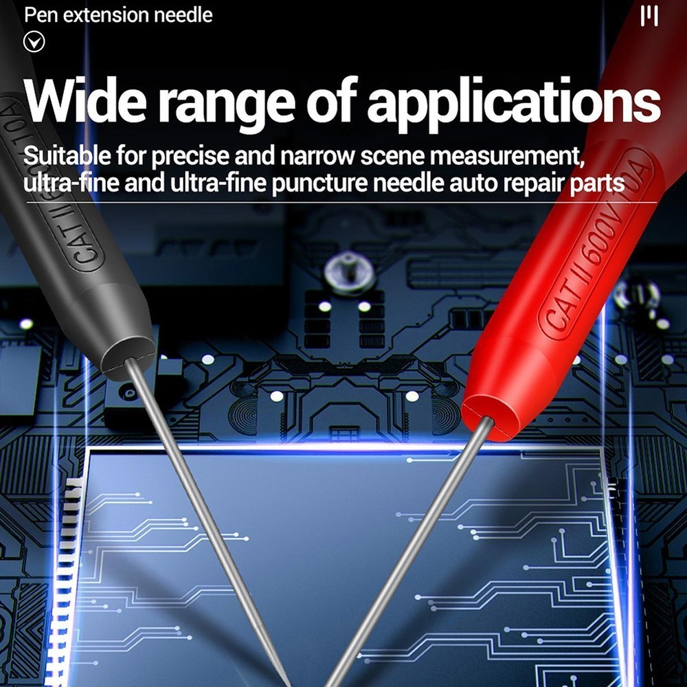 2 Pcs Multimeter Test-Lead Extension Back Probe Tip Needle Micro-Needle New