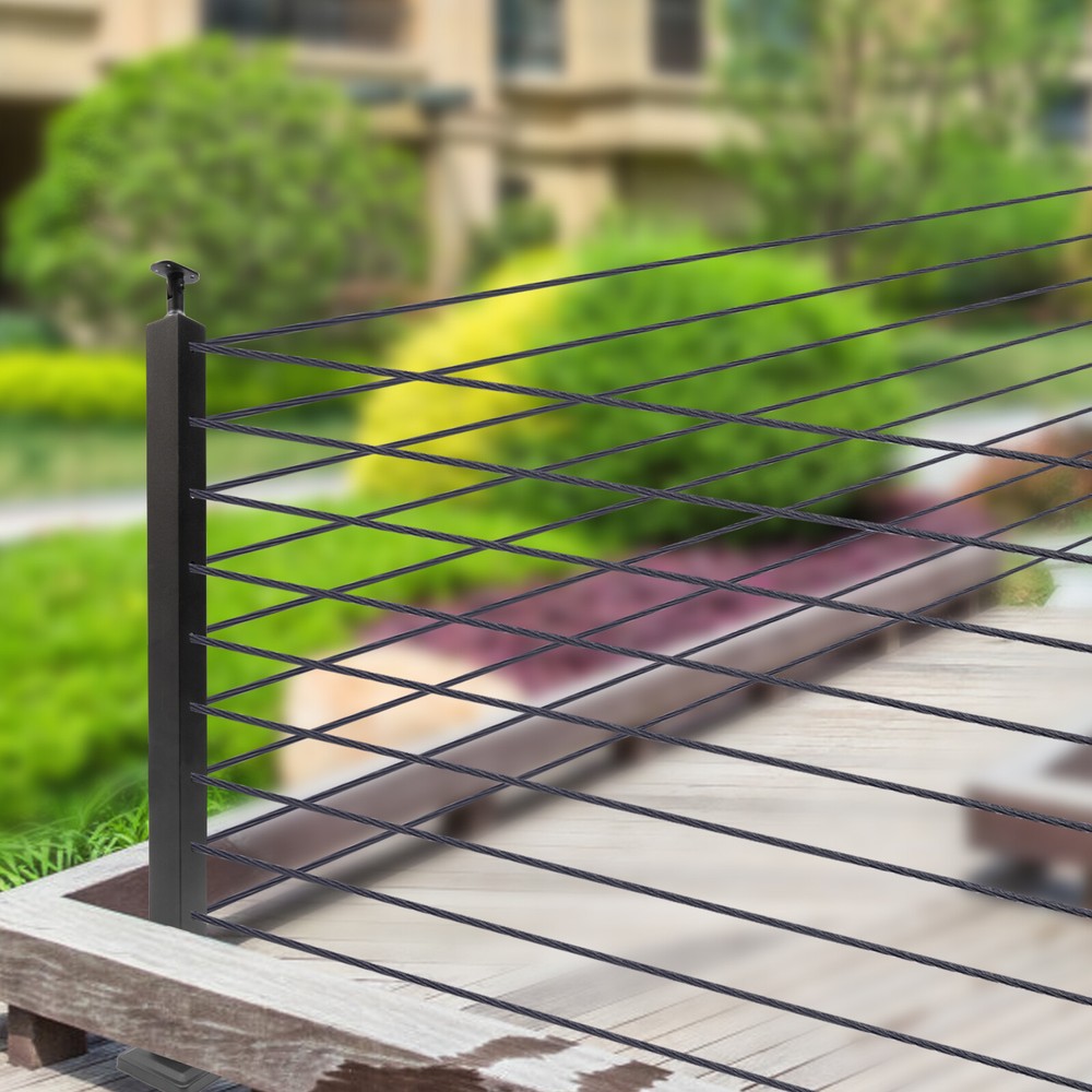 Cable Railing Post Corner Post 36''x2''x2'' Stainless Steel Pre-drilled Posts