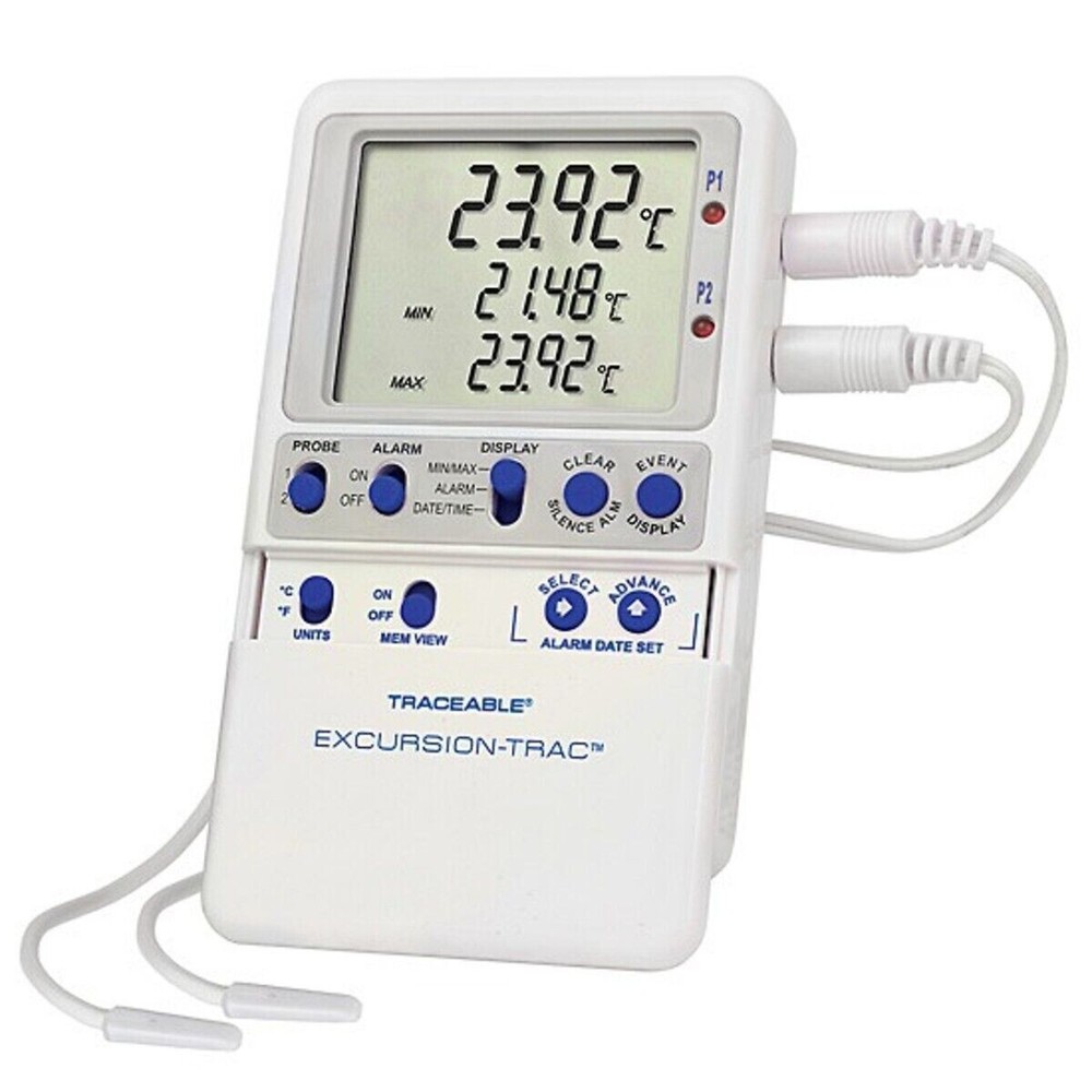 Traceable 6433 Excursion-Trac Data Logging Thermometer with 2 bullet probes B2