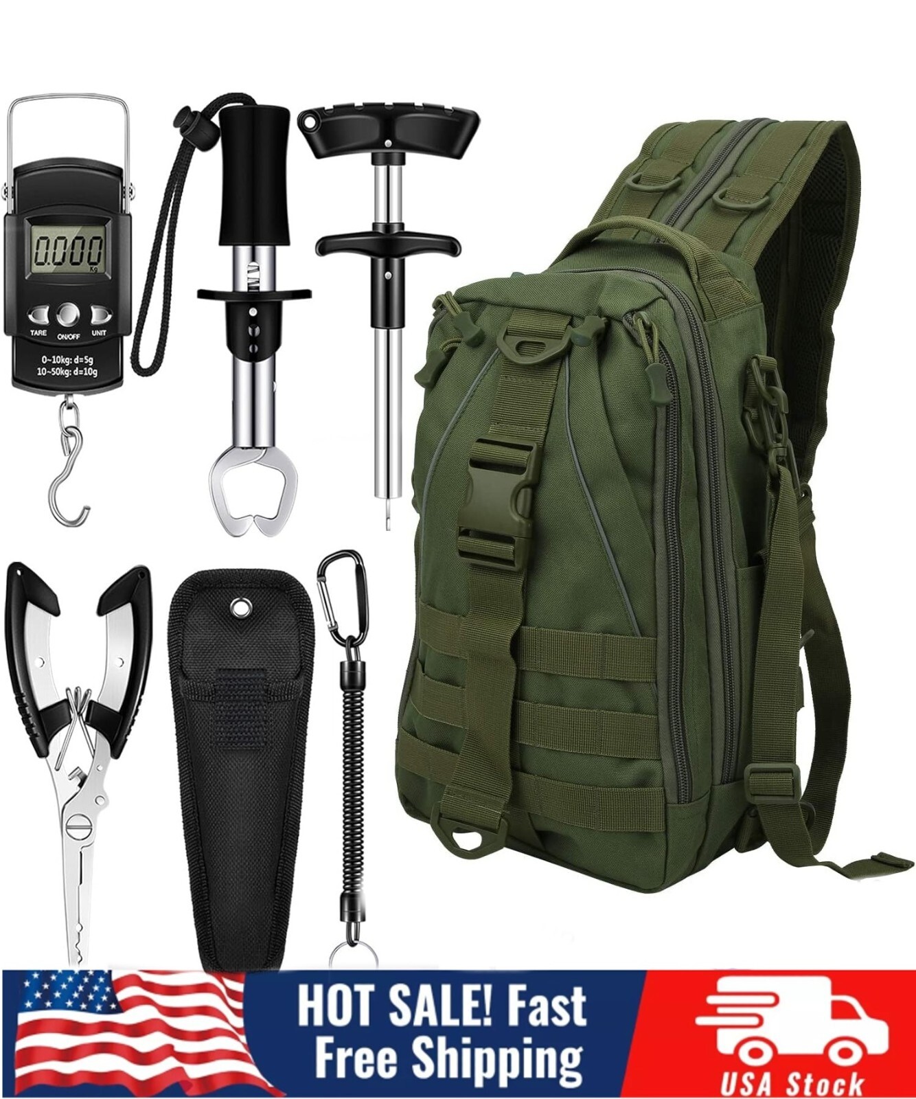 Fish Hook Remover Tools Fish Plier Fishing Scale Fish Lip Gripper with backpack