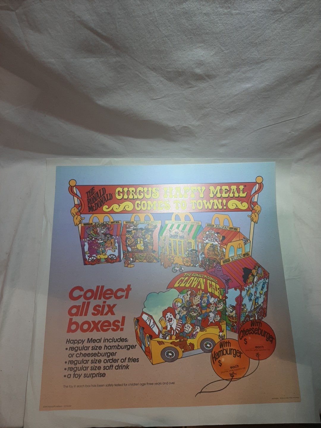 McDonalds Translite Circus Happy Meal 1983