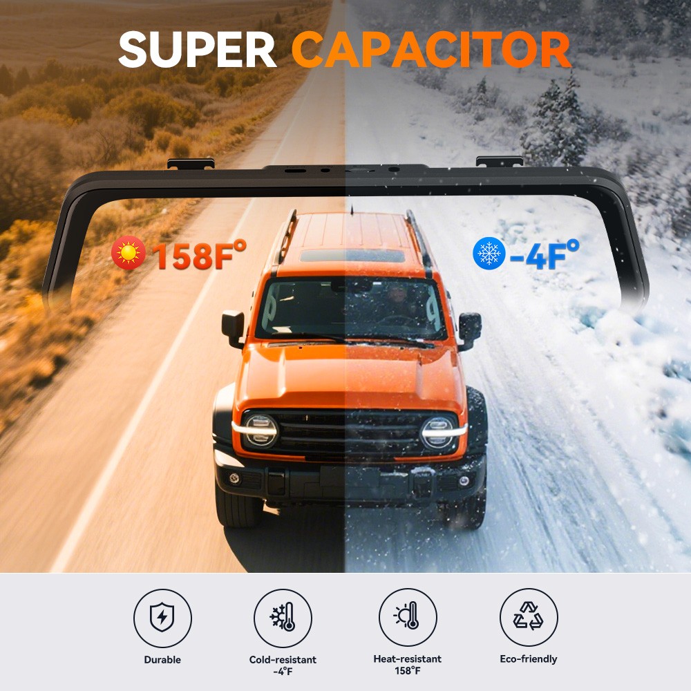 WOLFBOX M40 Dash Camera 4K Front and Rear Dash Cam ADAS Built-In WiFi & GPS NEW