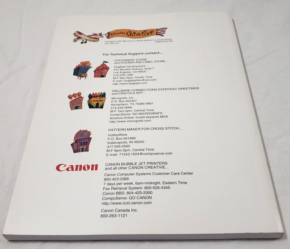 New/sealed Canon Creative Version 1.4 CD Rom 1996 For Windows +MANUAL