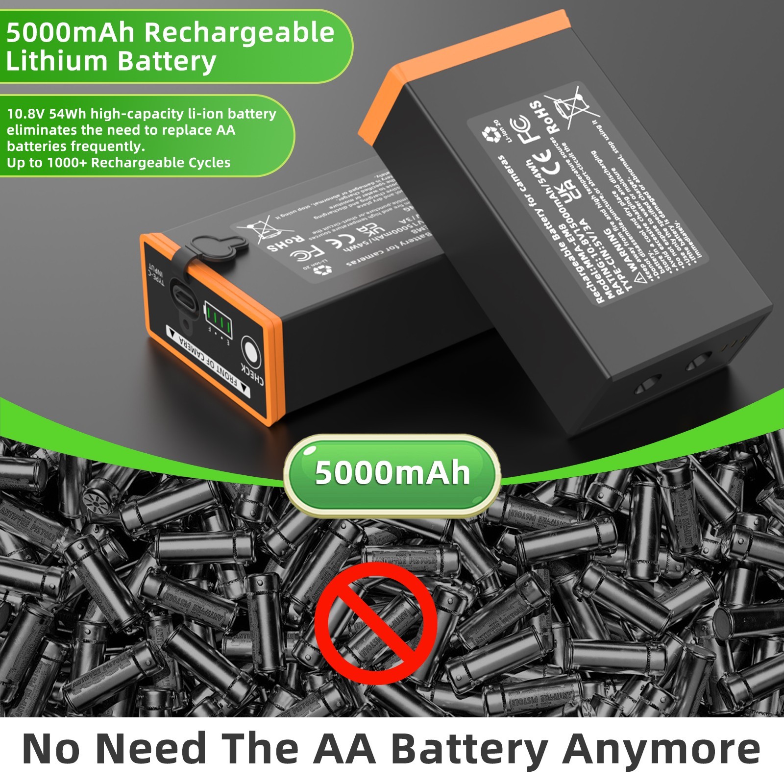 4 Packs Moultrie Power Mag MMA-EM8 5000Ah Battery For Edge Cellular Trai Camera