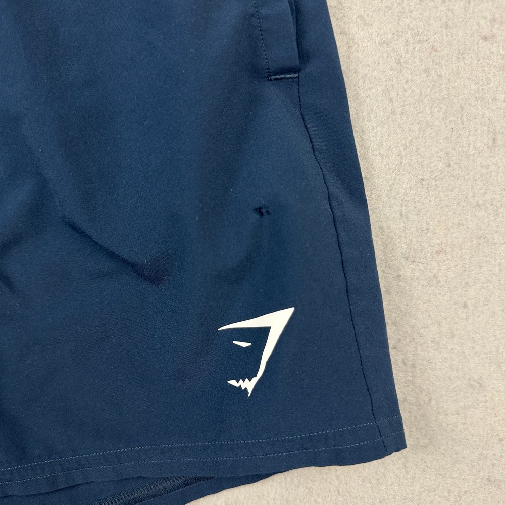Gymshark Shorts Men Large Blue Solid Drawstring Gym Workout Running L *