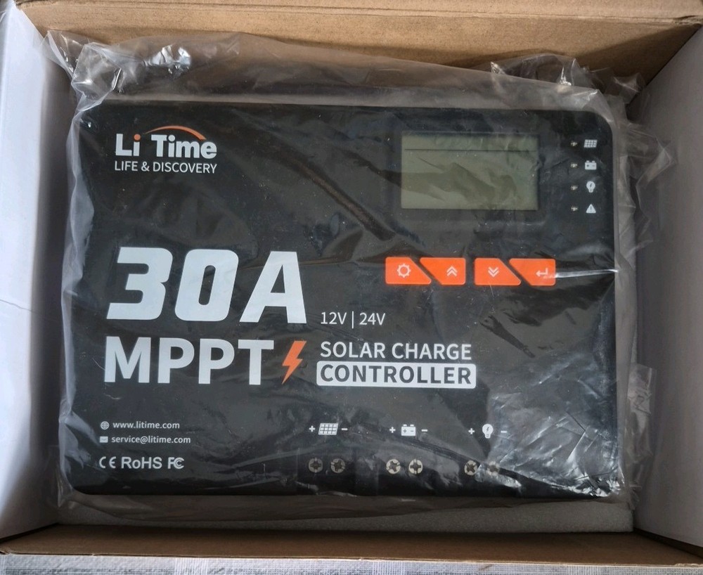 Li Time 30Amp MPPT Solar Controller, 12V/24V, LED Indicator