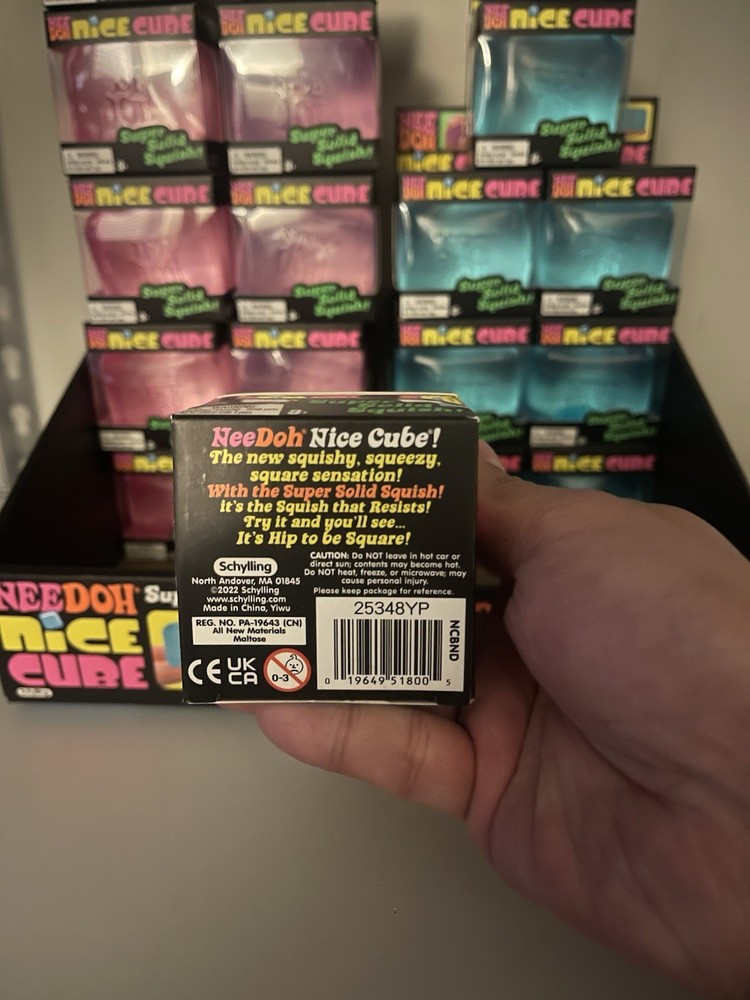 brand new needoh nice cube super solid squish pink