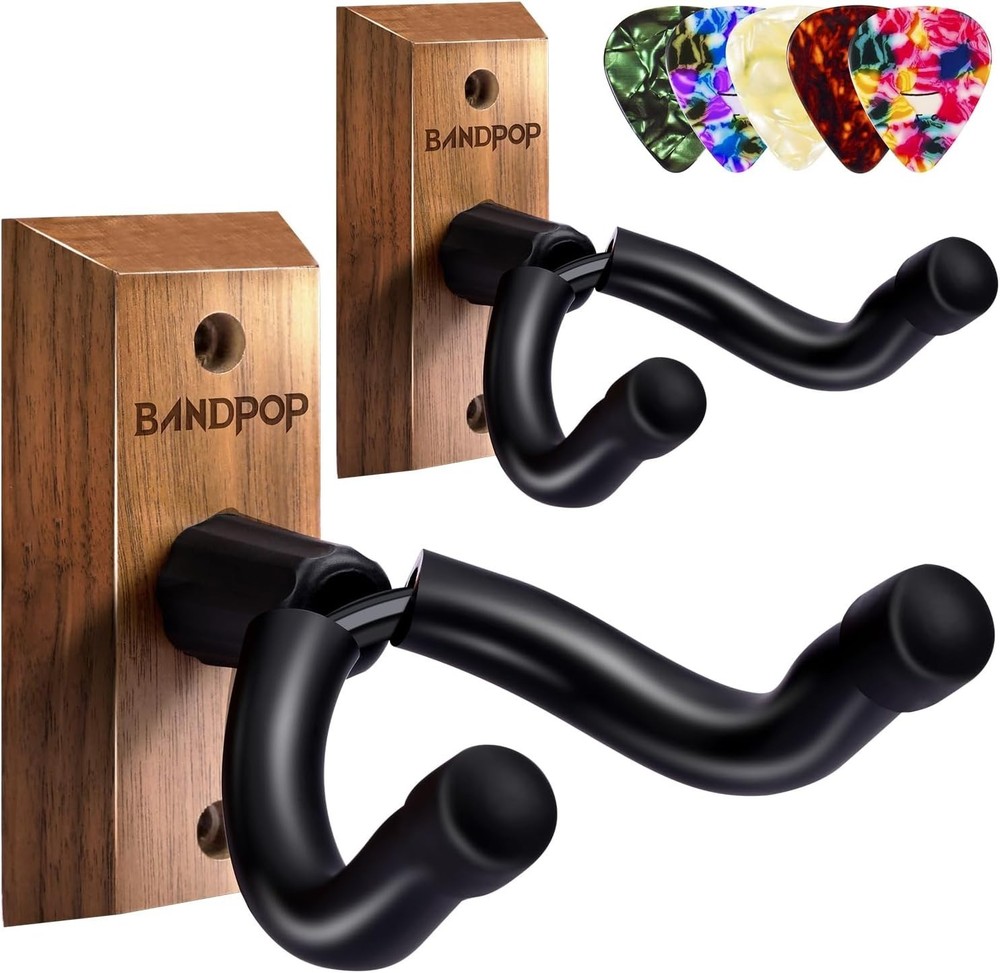 Guitar Wall Mount 2 Pack - Black Walnut 2 Pack, 2 pack