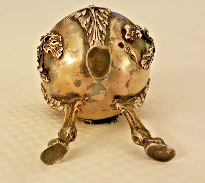 CIRCA 1886 RUSSIAN EGG 84 SILVER WITH RUBY & BLUE STONE