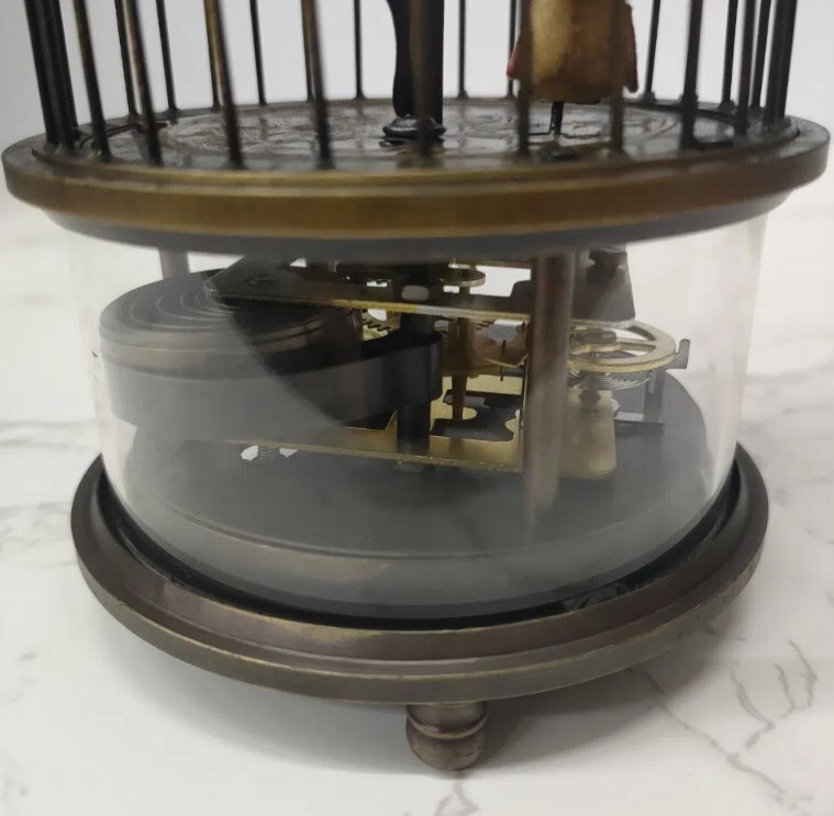 Rare brass birdcage Mechanical Table Clock