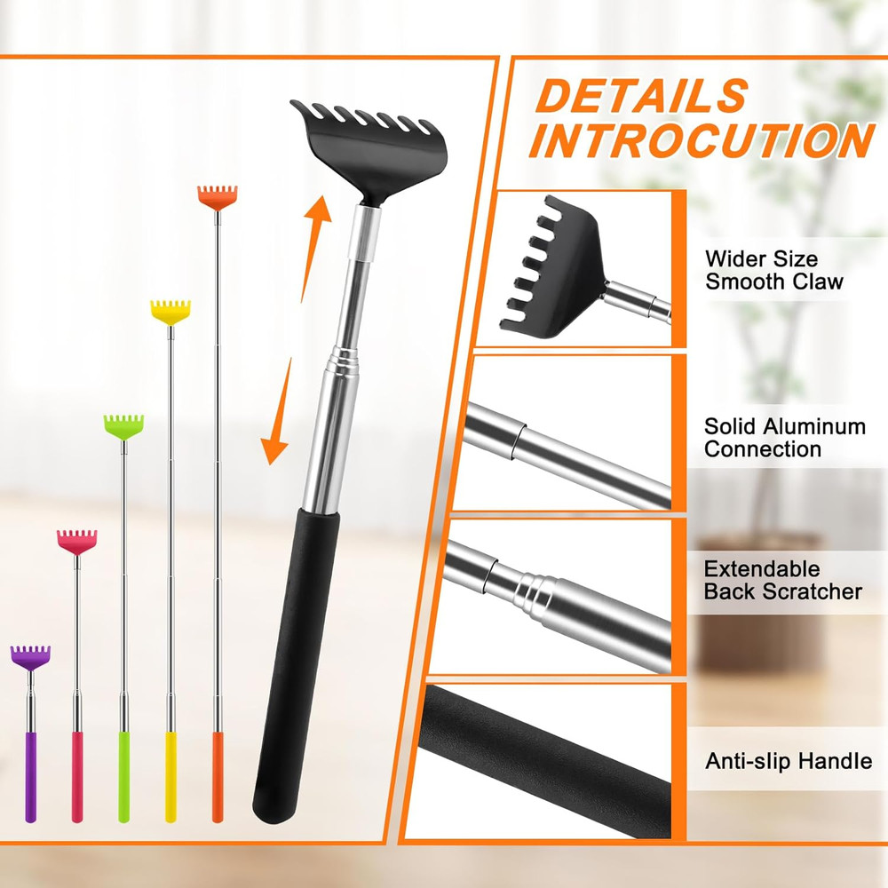 6 Pack Back Scratcher, Easter Basket Stuffers for Adults Teens, Stocking Stuffer