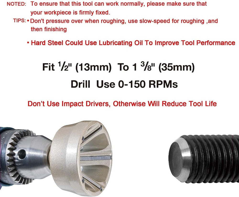 ASA Tools Deburring External Chamfer Tool, Deburring Drill Bit, Remove Burr T...