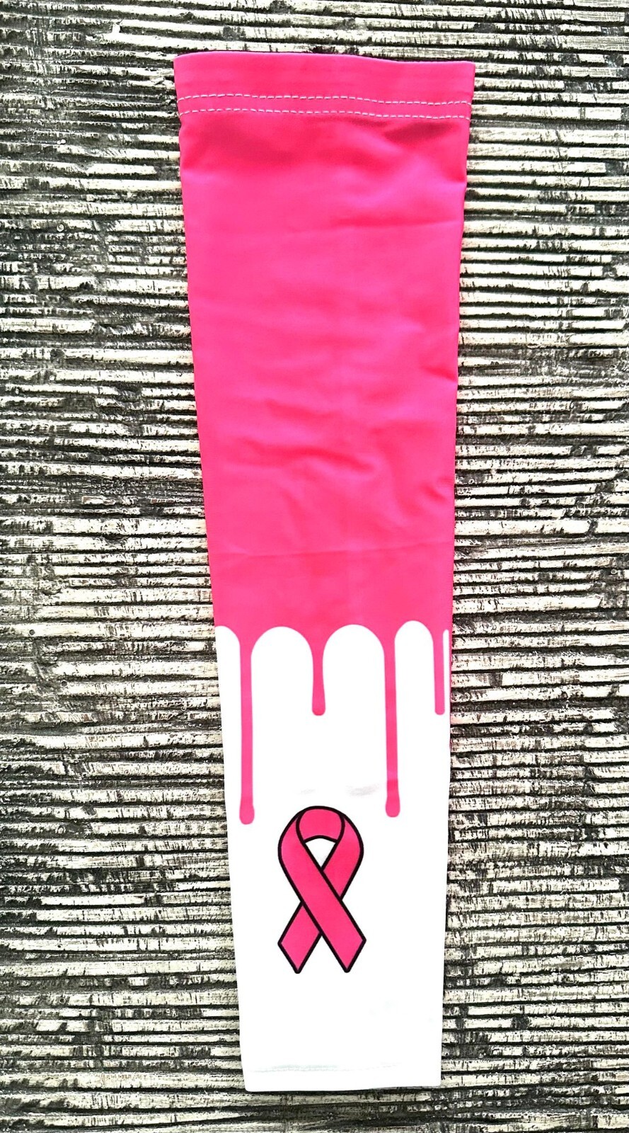 Breast Cancer Ribbon Compression Arm Sport Sleeve Baseball Football I Bleed Pink
