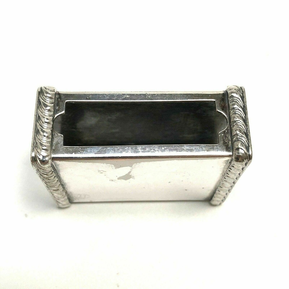 Friedman Silverplate Matchbox Case SILVERCO MARK Ermbossed Gryphon