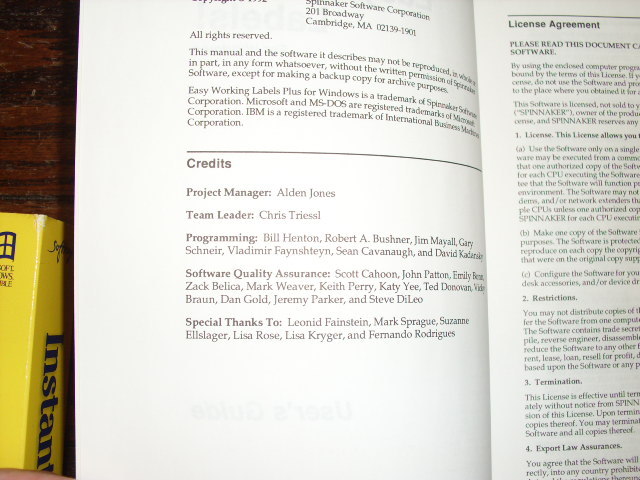 1994 Instant Labels for Windows by Softkey