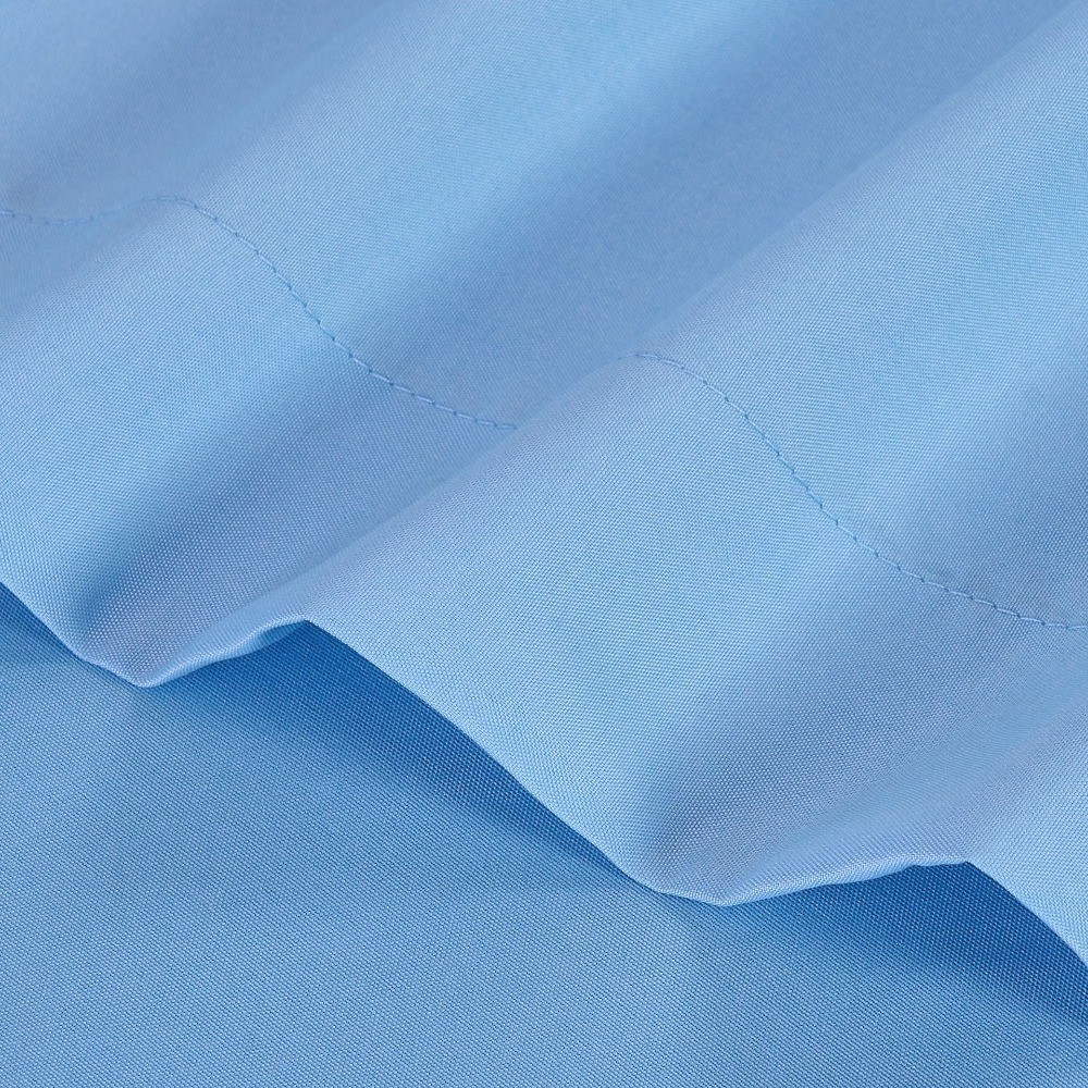 Microfiber 3-Piece Twin Sheet Set Light Blue Fitted Flat Bed Sheets Pillowcase