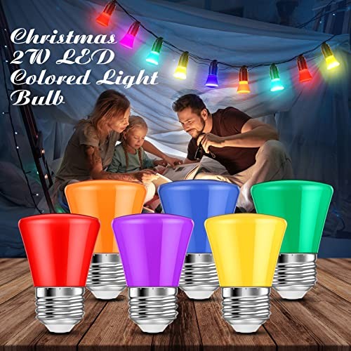 25 Pcs Christmas 2W LED Light Bulbs Replacement for Outdoor String Multi Color