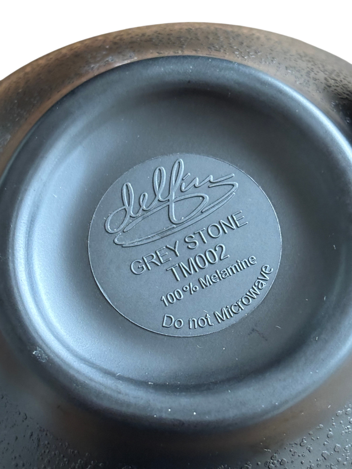 24 Count Delfin Grey Stone TM002 100% Melamine 4 1/4" 9.25 oz bowls