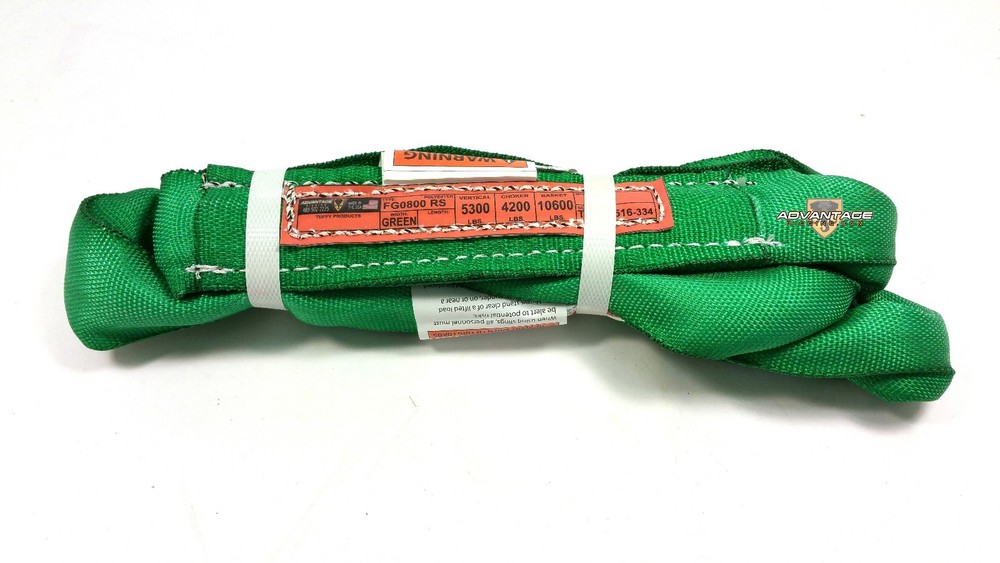 Green Endless Polyester Round Sling Tubular 16' Long