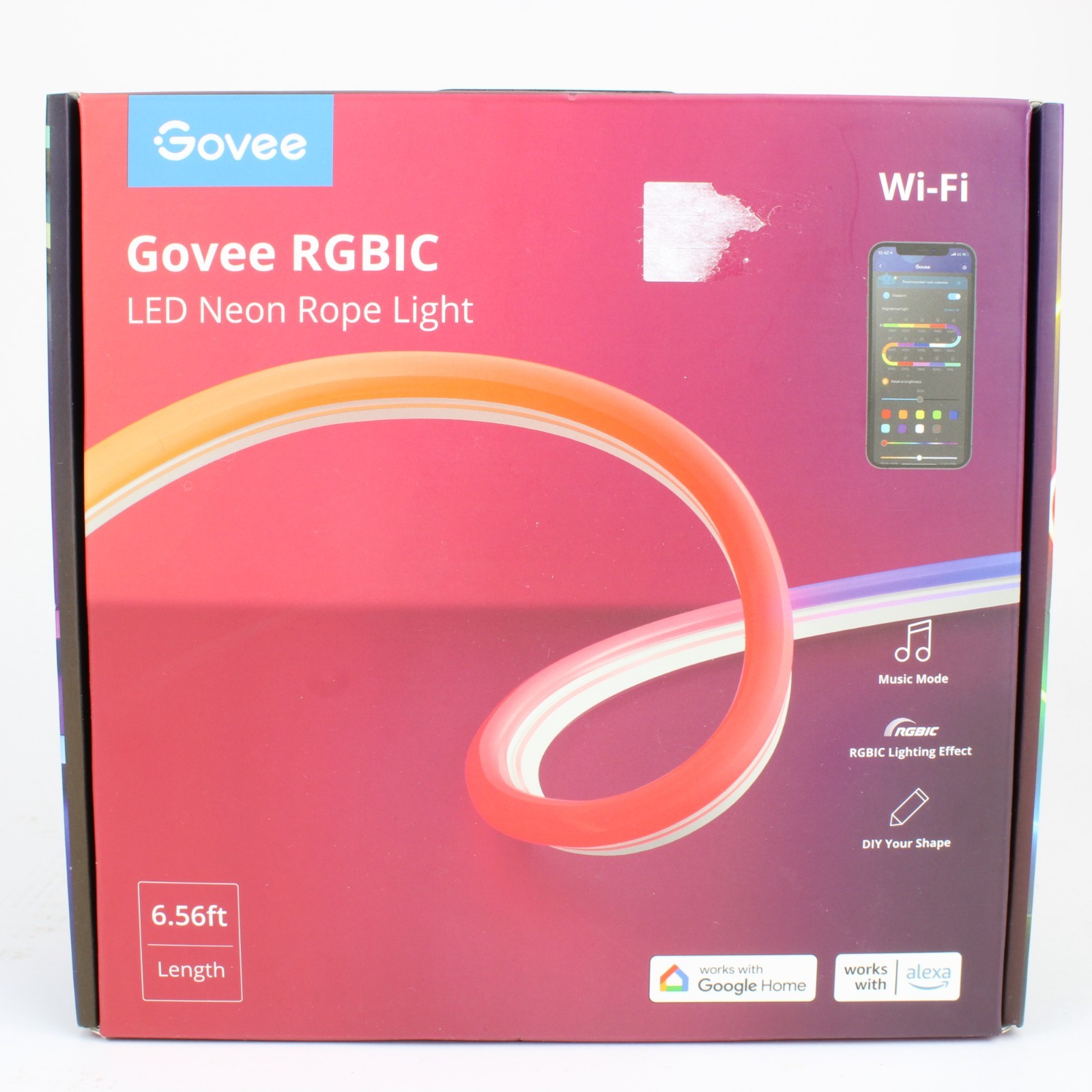 Govee - RGBIC Smart Neon Rope Light - 6.5 Ft H61A1