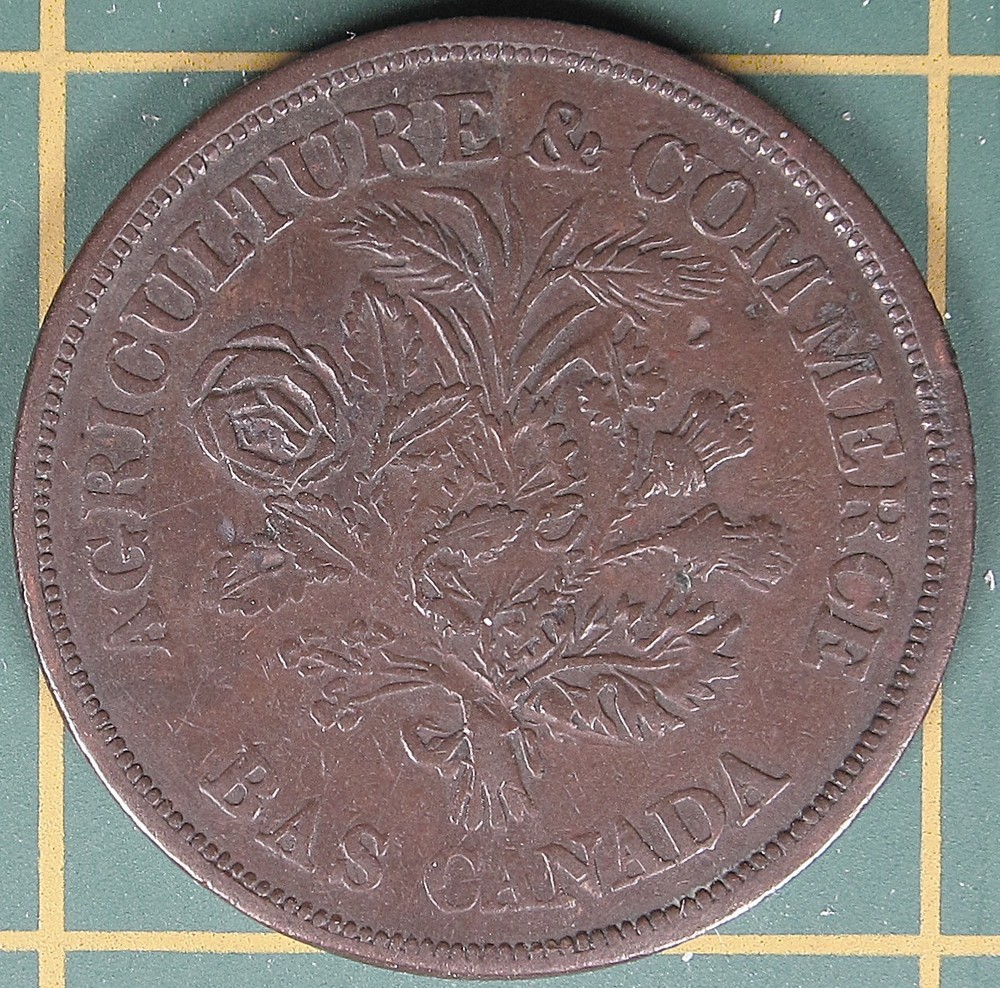 c.1838 Lower Canada Un Sou Token LC-5A3