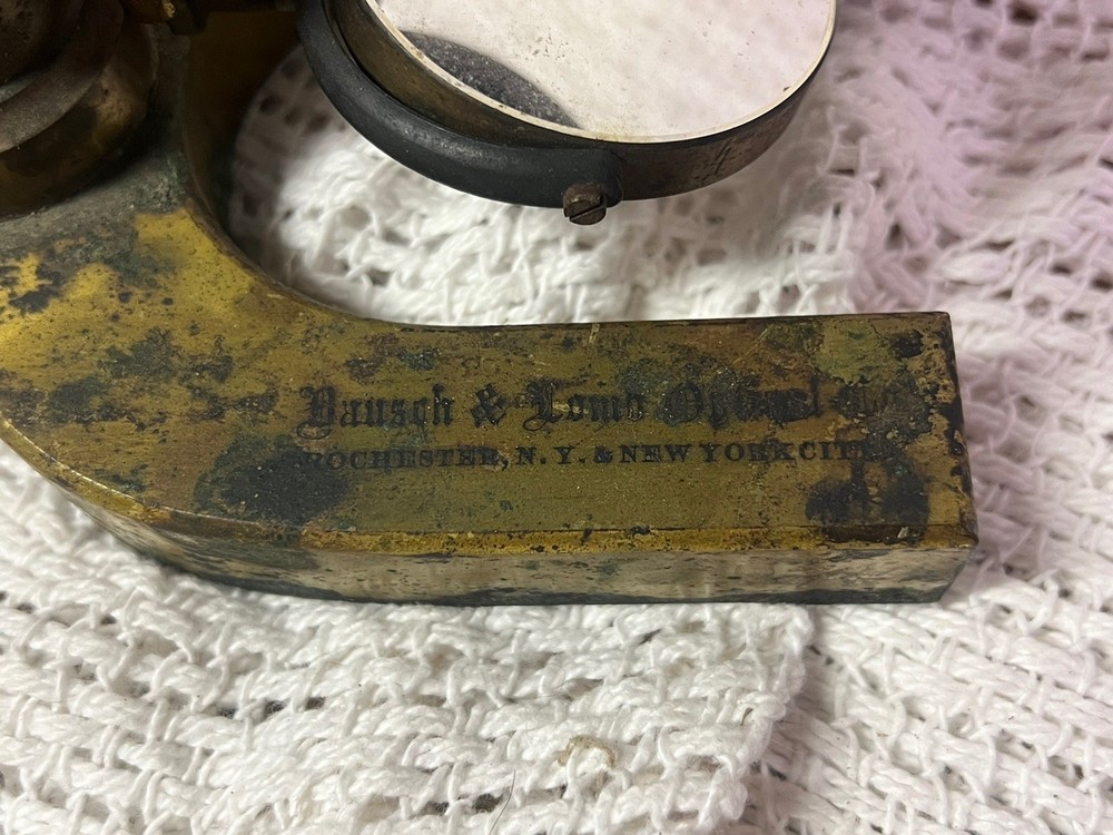 Antique Bausch & Lomb Early Microscope Solid Brass !!LOOK!!