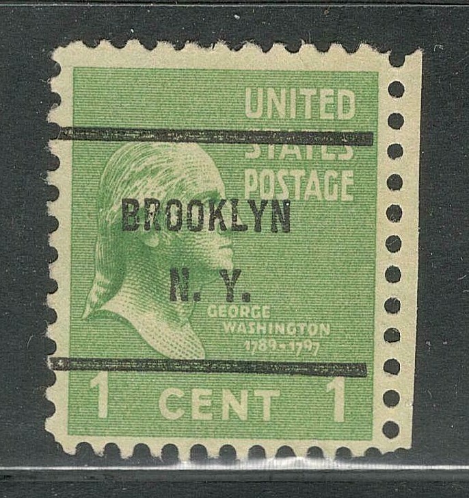 Sc # 804 ~ 1 cent Washington Issue, Precancel, BROOKLYN N.Y. Type 61